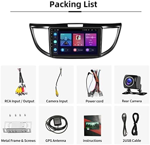 [2 + 32G] за Honda CRV 2012- Двоен Din Android 11 Кола Стерео радио с wi-fi Apple CarPlay Android Auto, 9-Инчов сензорен екран, радио с GPS, WiFi, RDS, Bluetooth + Резервно помещение AHD