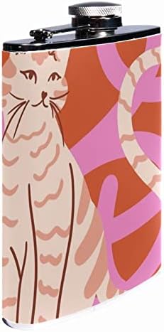 Фляжка от неръждаема стомана, преносима запечатани имат фляжка-бутилката е с винт на капака, мультяшное животно Оранжево котка