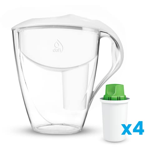 Филтърен Кана Dafi Astra LED на 12 Чаши за Течаща и питейна вода с Алкален филтър + 3 комплекта Алкални филтри | е Съвместим с филтрите