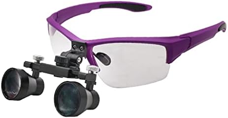 бинокулярная лупа 2,5 X Стоматологичен лупа с Сверхлегкими очила за защита на точки на голямо работно разстояние (Цвят: D, размер: One Size)