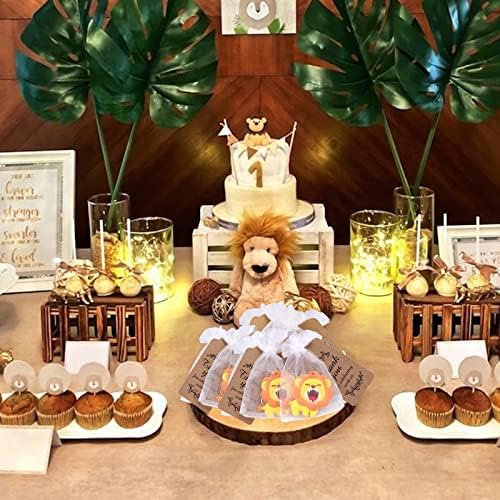 Сладък Ключодържател във формата на Лъв, Сувенири за парти в чест на рождения Ден, 24 Комплекта, Подаръчни пакети с крафт-бирками