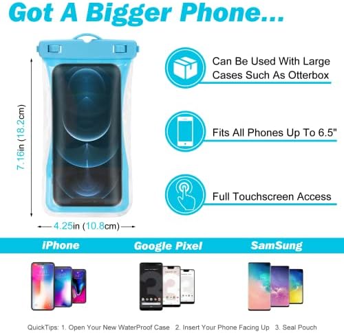 Urbanx Универсален Водоустойчив калъф за телефон, Предназначен за BLU Grand Energy, за всички други смартфони до 7 см - Син