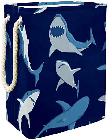 Inhomer Свирепая Акула 300D Оксфорд PVC, Водоустойчив Кошница За Дрехи, Голяма Кошница за Дрехи за Одеяла Дрехи Играчки в