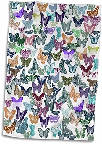 Кърпа TWL_201460_1 с цветни пеперуди 3D Rose, 15 x 22, Многоцветное
