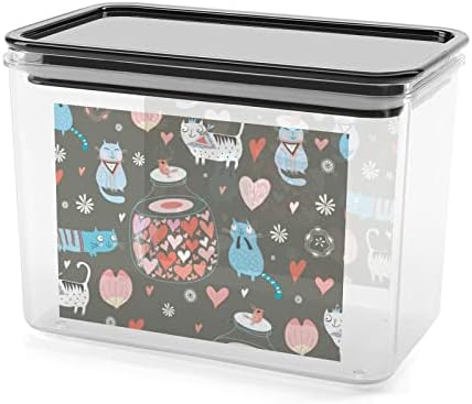 Контейнери за съхранение на любителите на котки Прозрачна пластмасова кутия с капак за Многократна употреба, контейнери за кухненски