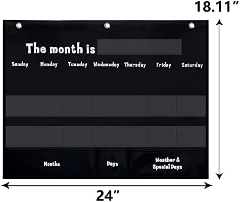 Джобен календар за времето Mewise Седмицата,Джобен Календар за една седмица с 98 Карти, Ден от седмицата, Джобен календар Черен