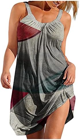 Женствена рокля за Лятото 2023, Рокля в стил Бохо с Флорални Принтом, Лятна Тениска Без Ръкави, хавлии за Плаж, Мини-Рокли