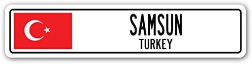 САМСУН, Турция Уличен Знак на Турски Флаг Град Междуградски Път, на Стената Подарък