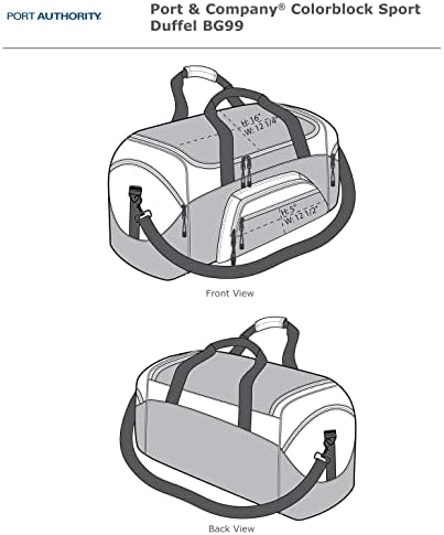Спортна чанта Port & Company BG99 от цветен блок - Лилав /Сив - OSFA