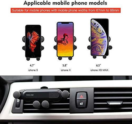 Кола за мобилния си телефон BIGPHILO, Определяне на автомобилния телефон на отдушник серия Mini, Кола Закрепване със скоба, автоматичен, Съвместим телефон Xs Max XR X 7 8 Plus Samsun
