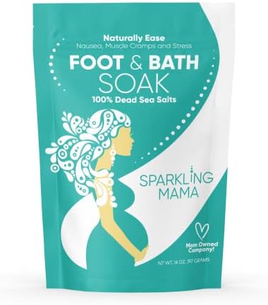 Искрящ Мама: Напълно натурална сол от Мъртво море за накисване на краката при бременност и сол за вана | Одобрена д-р, създаден