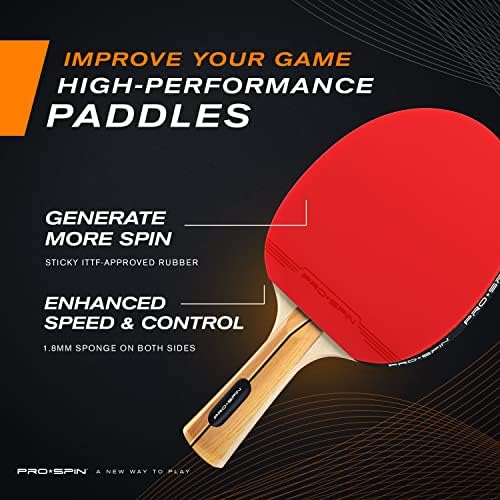 Лопатка за пинг-понг PRO-SPIN за 2 играчи, подвижни решетка и Оранжеви топки за пинг-понг (24) В комплект | Върховният набор, играна