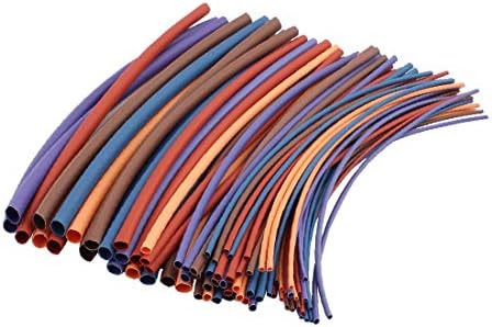 X-DREE Пет Цвята Свиване Тръба С метална намотка Комплекти за кабелни втулок 6 Размери 80 бр. (La manica del cavo 'involucro