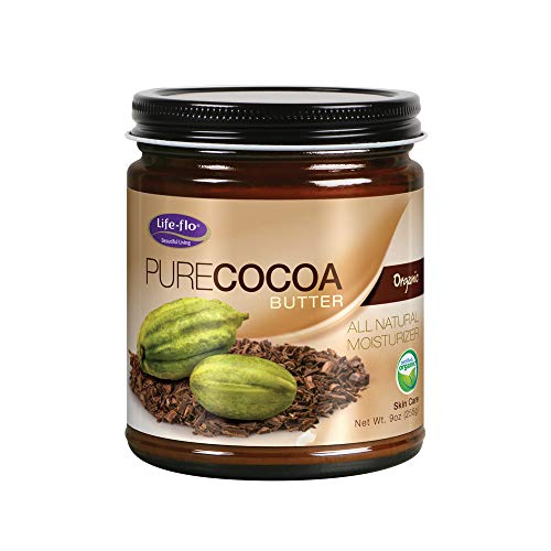 Life-Flo Чисто Органично масло от какао | Хидратиращ крем за лице и тяло за суха кожа на главата, Пети, Лакти, Стрии | 9 грама