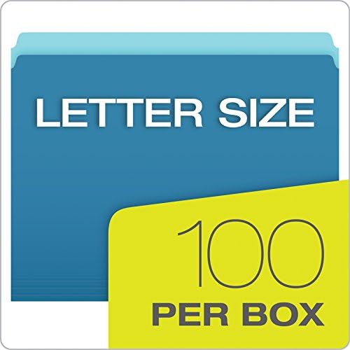 Два цвята папка за файлове Pendaflex, размер на букви, синьо, директен приятелка, 100 / BX (152 BLU)