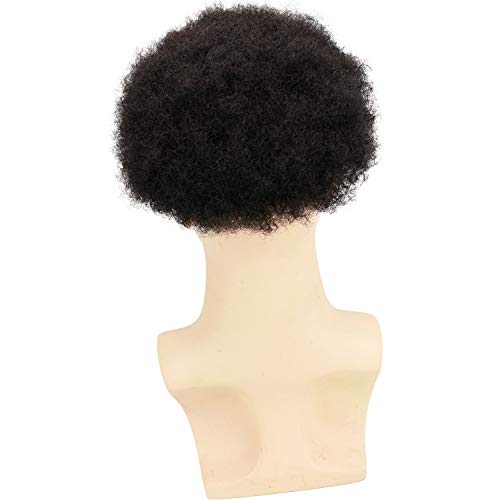 Voloria Афро Мъжка перука за африканските мъже, Перука от Човешка Коса 10x8 см, Разменени Перука 1, катранен цвят (цялата
