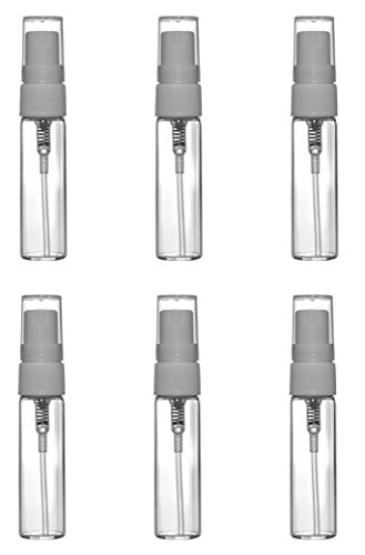 Riverrun Комплект от 6 Пулверизатори за парфюми / Парфюм за Пътуване / Чанти, Празна Стъклена Бутилка за Еднократна употреба, Бял Пулверизатор