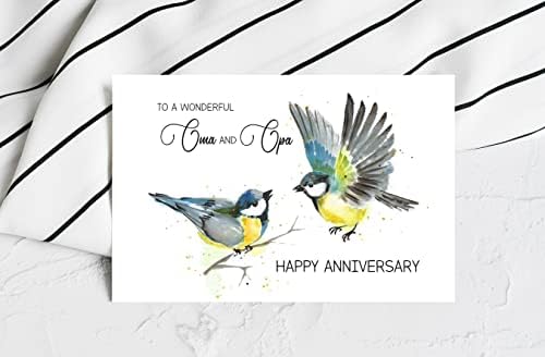 Прекрасна Картичка от годишнината на сватбата Омы и Опы - пощенска Картичка с плик на годишнина от сватбата - пощенска Картичка Омы