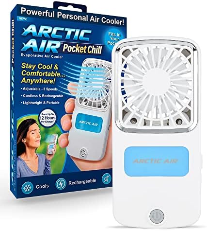 Личен охладител на въздуха Arctic Air Pocket Chill от Ontel - Мощен 3-магистралата, лек, преносим, безжичен, Акумулаторна батерия