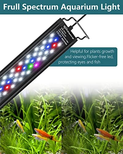 SEAOURA Led лампа за аквариум с растения-Лампа за аквариум с пълен спектър на действие, с автоматично захранване / выключением таймер, 18-24 Инча, с Регулируема яркост, Бели
