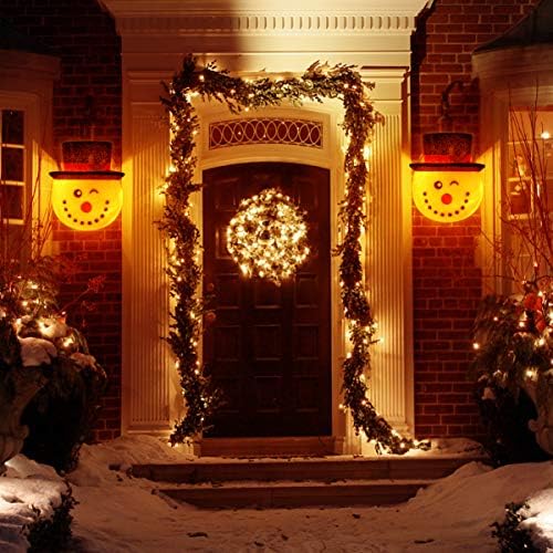 Светлинно покритие на верандата, под формата на Снежен човек Yardwe - 12 x 10 x 4,7 2 бр., Празнични светлини покритие под формата на Коледа Снежен човек, Външни Светлинни пок