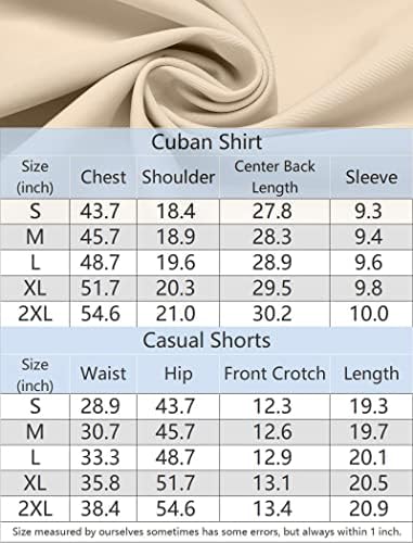 COOFANDY Мъжки Кратък Комплект от 2 теми, Кубинска Риза с копчета, Ежедневни Къс Плажно Облекло, Комплект