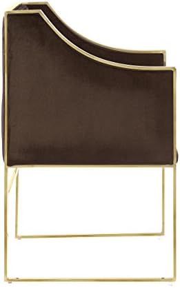 Култов домашен стол Rowan Modern на съвременния стомана рамка с луксозен акцент, кафяв