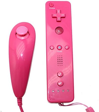 Дистанционно управление Prodico Wii Nunchuck контролер със Силиконов калъф и лента за Nintendo Wii U и Wii Mini (розов)