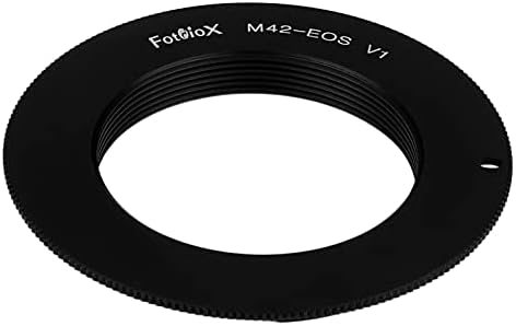 Адаптер за закрепване на обектива Fotodiox - Съвместим с черен M42 (скоба с резба 42 мм x1) Обектив за цифрови/огледално-рефлексни фотоапарати Canon EOS (EF, EF-S) с затваряне