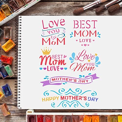 Шаблони FINGERINSPIRE Happy Mother ' s Day 11,6x8,3 инча, Шаблони за Декорация на Деня на майката, Обичам Те, Мамо / Най-Шаблони за