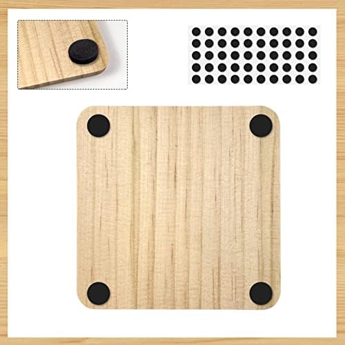 Rainmae 12 Опаковки Недовършени квадратни Дървени подложки, въз основа на 4-инчов Празни Дървени Влакчета с 50 бр. Неподвижни Пенопластовой