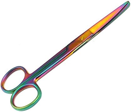 OdontoMed2011® Многоцветни Преливащи Ножици за работа с титан Остри / Тъпи 5,5 Директни Ножици Цветове на Дъгата от Неръждаема