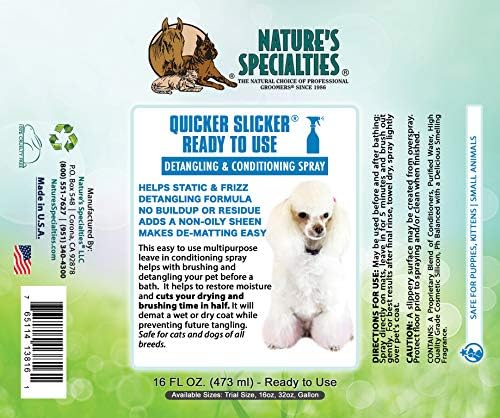 Набор от средства за грижи Paw Brothers и кондиционирующего спрей Nature's Specialties - Гребен за кучета, 37 въртящи се щифтове, 7,5