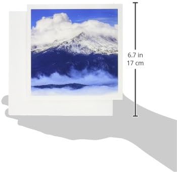 3d Роза Пайкс Пийк с Прясно снегопадом и облаците - Поздравителни картички, 6 x 6 инча, набор от 12 (gc_36360_2)