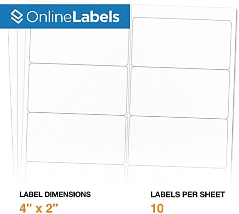 Пощенски етикети с размер 4 x 2 Правоъгълника - Постоянни, Бял Мат - на Адреса За доставка, Подарък стикер - Опаковка от 1000