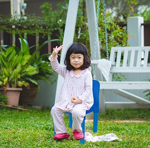 Пластмасови детски столове за училища, детска градина, у дома, на закрито и открито - Комплект от 2 стола за по-малките деца