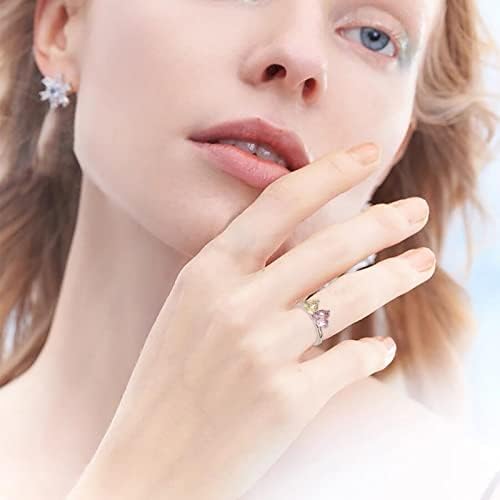 Евтини пръстени за жени Прости Пръстен със стилен и изискан дизайн, подходящи за различни случаи (Розово, 6 цвята)