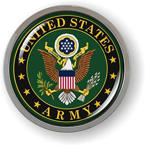 [Официално лицензиран продукт] - 3D Куполообразная Автомобилна Емблема на Армията на САЩ, Стикер Върху Иконата, Хромиран Метален