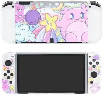 Хубава калъф Kirby, Съвместими с Nintendo Switch OLED, Фиксируемый за Носене, с Ергономичен дизайн Мек калъф от TPU за