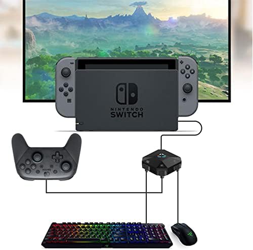 Конвертор за клавиатура и мишка за Nintendo Switch, Адаптер клавиатура и мишка Джосо за PS4/PS3/Xbox One/ Конвертор 360 конзоли, 1 Type-C и 3 Micro-USB