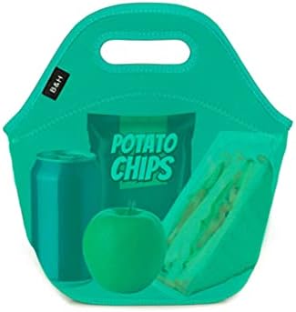 Чанта за обяд от неопрен с изолация B & H - за Многократна употреба, Трайни, могат да се перат на машина (Синьозелен цвят)