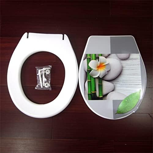 SXNBH Капак за Тоалетна Стандартна Закрывающаяся Цветна Капак За Седалката на Тоалетната чиния Комплект За Баня Пп Седалка За Тоалетна