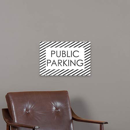 CGSignLab | Акрил знак на премиум-клас Обществен паркинг -Бели ленти | 18 x12