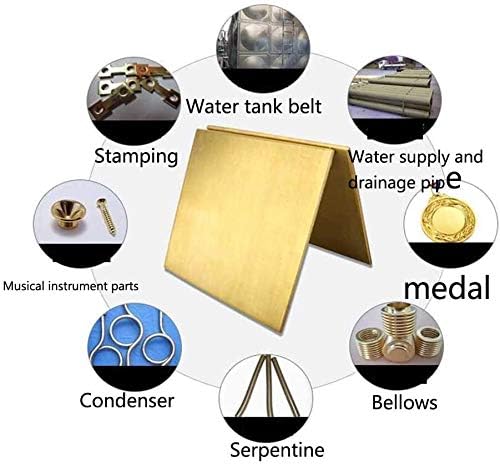 Месинг лист HUILUN Месинг лист за обработка на метали Суровини Медни плочи (Размер: 1x300x300 мм)