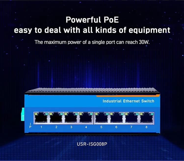 Серия ЮЕСАР-ISG016 16 Електрически пристанища с гигабитным индустриални ключ Ethernet на DIN-шина 10/100/1000 Mbit/s