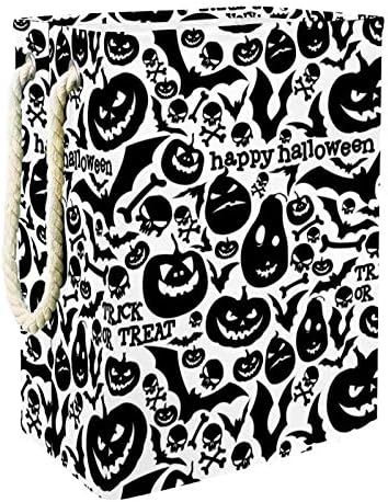 Черно-бял модел за Хелоуин Кошница за дрехи Кошница за съхранение Вградена Подплата с Подвижни скоби Добре Удерживающая Модернизация Сгъваема кошница за дрехи, иг