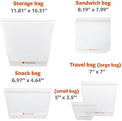 Опаковки за многократна употреба за леки закуски Full Circle Ziptuck – Многофункционална Запечатани пакети за съхранение на