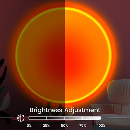 YoohNuse Sunset Лампа на Проектора Sun Lamp Проекция за естетичен декор на стаята Sunset Light с дистанционно управление