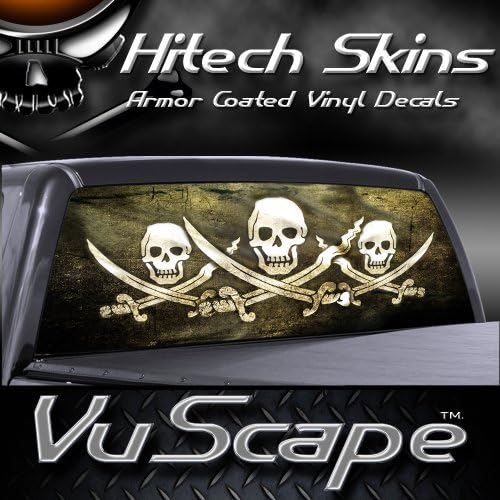 VuScapes - Пиратско знаме с Изображение на камион На задния прозорец - Стикер вид на suv Чрез Винил
