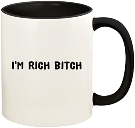 Подарък дрънкулки I ' m Rich Bitch - Керамични Цветна Дръжка на 11 грама и Кафеена Чаша Вътре, Черна